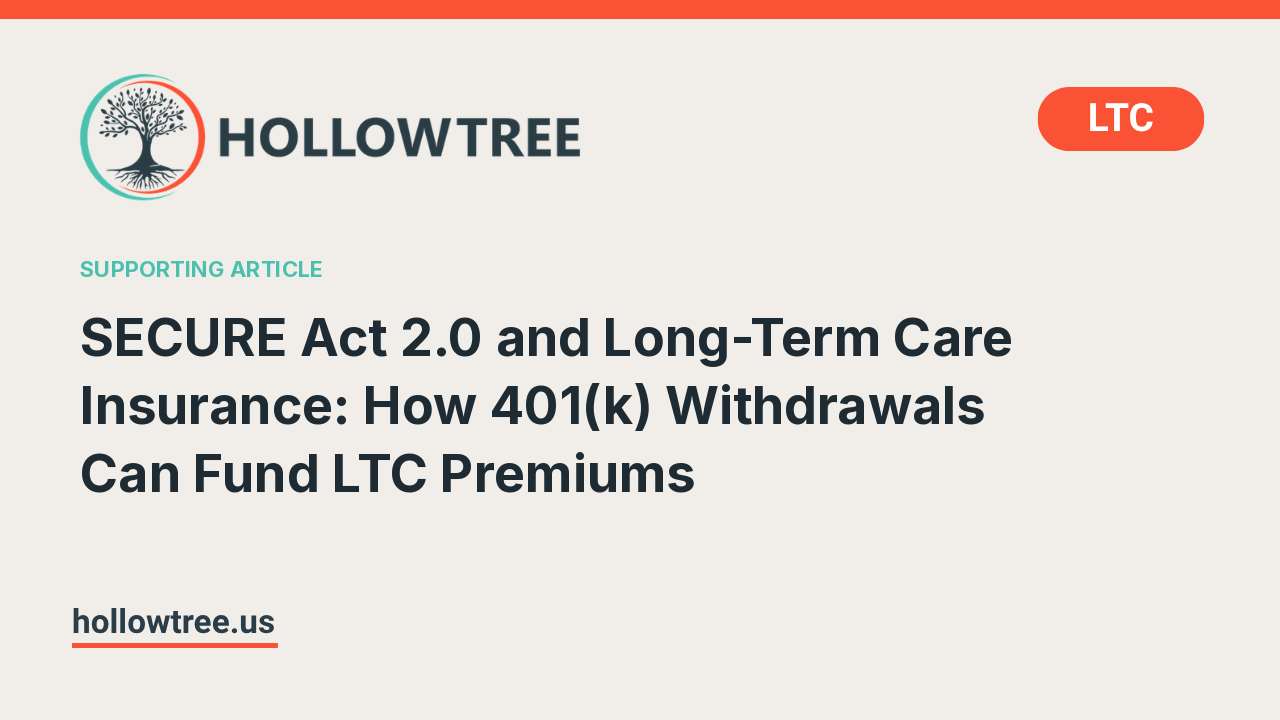 SECURE Act 2.0 and Long-Term Care Insurance: How 401(k) Withdrawals Can Fund LTC Premiums